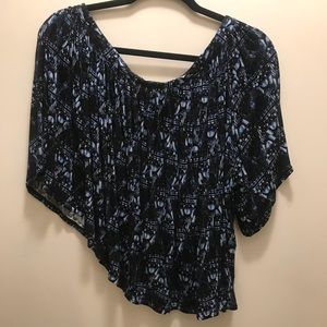 Free people one shoulder blue top